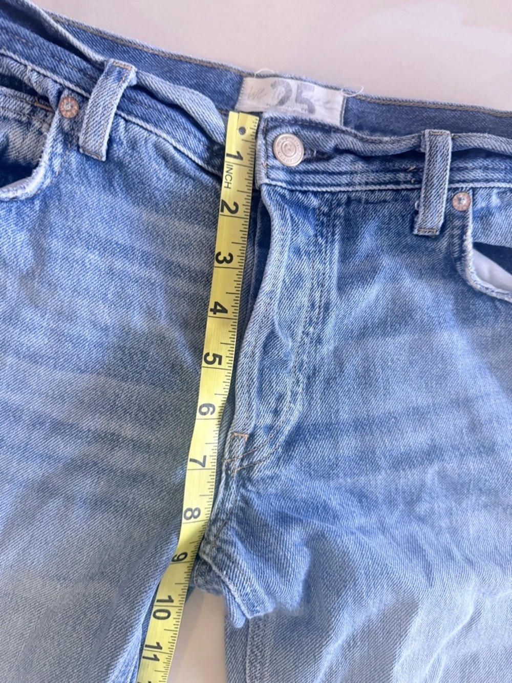 We the free Light Blue Distressed Straight-Leg Women's Jeans size 25 - Picture 5 of 14